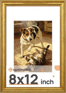 upsimples 8x12 Picture Frame, Vintage Frames Decor, 1Pack Gold