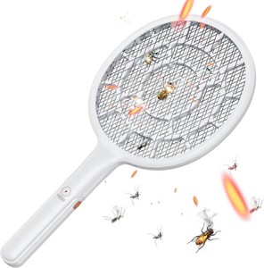 YsChois Electric Fly Swatter, Bug Zapper Companion, Mosquito Killer Racket  Gold Zone Voltage, Densest 3mm Mesh, Apple-Like Weight, AA Battery Operated (not incl) - Pro Swat Tips for Indoor & Outdoor