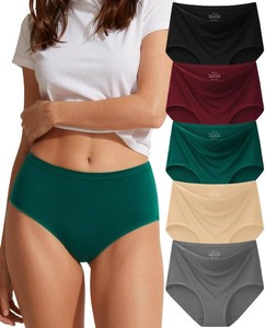 Cotton Panties for Women High Waisted Womens Underwear Breathable Full Coverage Ladies Briefs 5 Pack Size XL