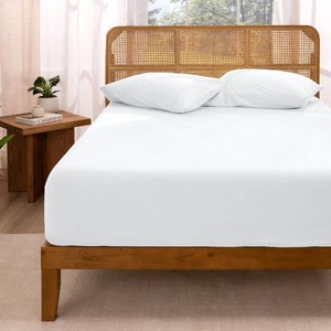 $43 Bare Home 100% Organic Cotton Jersey Fitted Sheet (Twin XL, White)