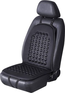 $27 FREMONT AUTO Car Seat Cover Breathable Seat Protector- Made with Premium Polyester and Massage Magnet Bubble Cushion - Adjustable for Cars Truck SUV Vans, Airbag Compatible (Black 1PC)