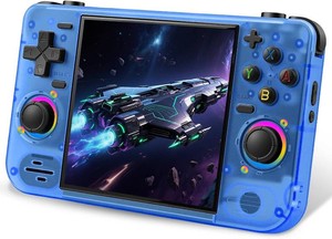$65 RF40H Handheld Game Console, 4.0 Retro Gaming Console Preloaded 20,000 Classic Games, Open Source Linux System, Support WiFi Online Play, Portable Pocket Hand Held Video Game (Transparent Blue)