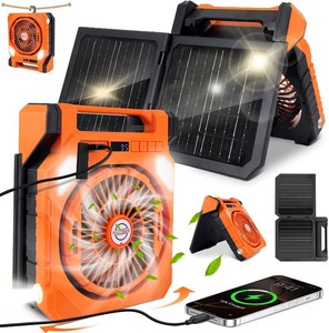 $38 Solar Powered Camping Fan Light Solar Fans for Outside 180  Oscillation