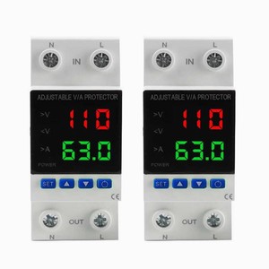 $30 Voltage Protector 110V, 1-63A Adjustable Smart Circuit Breaker, 2 PCS