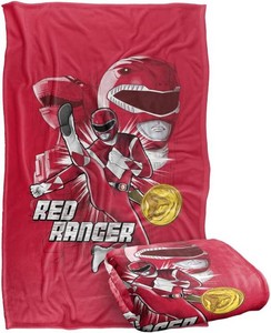 $32 Power Rangers Red Ranger Silky Touch Super Soft Throw Blanket 36 x 58