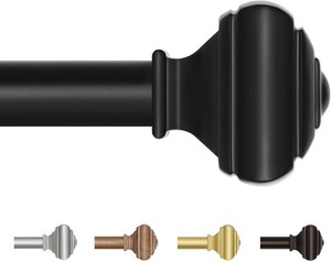 $20 USFOOK Curtain Rods for Windows 32 to 58 Inches, Black, Metal