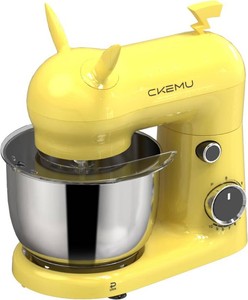 $46 Stand Mixer, Compact & Space-Saving, Stainless Steel Bowl, Unique & Playful Design, Effcient Motor, Dishwasher-Safe Attachments, SM-2549A (Yellow)