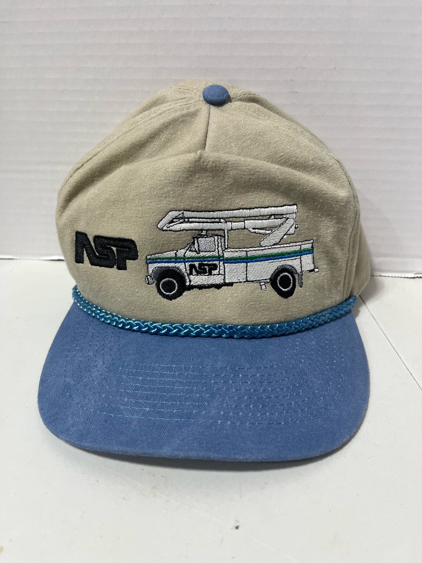 NSP BeigeBlue Embroidered Adjustable Otto Cap