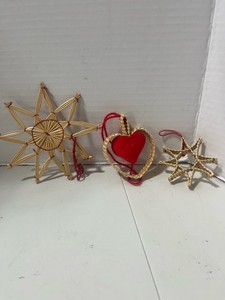 3 Straw Scandinavian Wheat Weaving Ornaments by Jeanette Starr