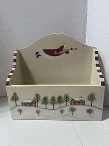 Hand Painted Wooden Christmas Card Holder
