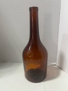 1959 Christian Brothers of California 2qt Embossed Amber Bottle