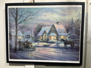 Framed Thomas Kinkade Memories of Christmas Jigsaw Puzzle