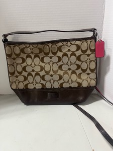 Genuine Coach Signature Jaquard Hobo Bag