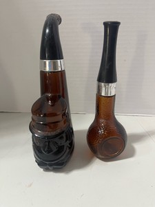Two Vintage Avon Pipe Cologne Bottles