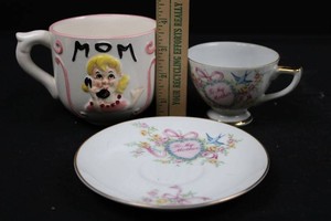 Mothers Day Ceramic Cup, Saucer & MOM Mug Mixed Lot