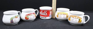 Vintage Campbells Soup Recipe Mugs - 5 Designs (Lot of 5)