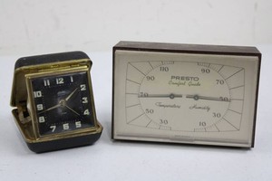 Vintage Linden Alarm Clock & Presto Hygrometer Mixed Lot