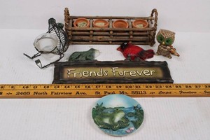 Friends Forever Plaque, Frog Decor & Rustic Planter Mixed Lot