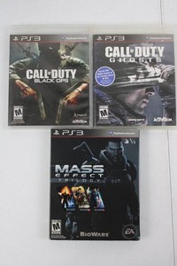 PlayStation 3 Call of Duty Black Ops, Ghosts & Mass Effect Trilogy (Lot of 3)