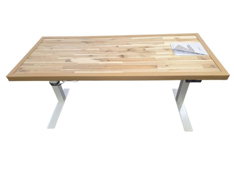 Haworth Sit Stand Desk with Butcher Block Top