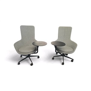 2 Keilhauer Juxta High-Back Swivel Lounge Chairs with Tablet Arm designed by EOOS Retails for $4560