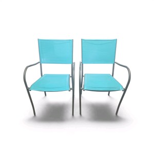 2 Room Essentials Saint Claire sling stacking patio chairs