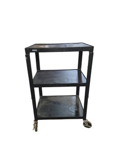 Three-Tier Black Industrial Utility Cart