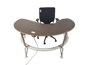 Herman Miller Resolve Workstation Desk  120° Boomerang Corner Desk with Harter Task Chair and Pedestal File Cabinet Retail $867-$1,045