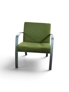 Set of two olive green reception arm chair