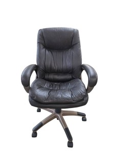 Plush High-Back Black Leather Executive Office Chair