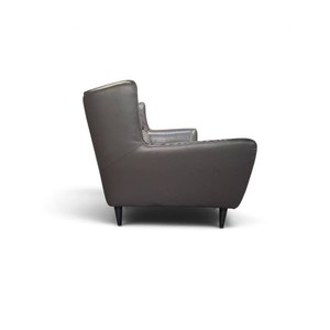 contemporary leather sofa with a graydove-grey finish