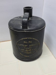 Antique Automotive container. No74 Battery service Filler