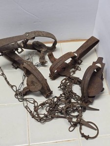 Lot of 4 antique animal traps