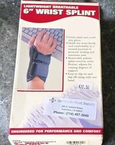 6-in wrist splint left new