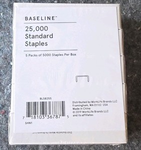 Baseline standard Staples 5 packs of 5,000 Staples