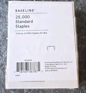 Baseline standard Staples 5 packs of 5,000 Staples