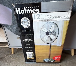 homes 12 inch chrome stand table fan brand new