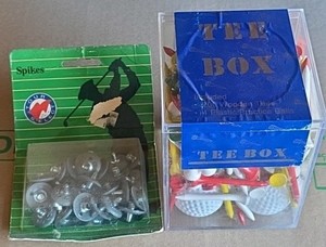 Vintage golf tees with spikes
