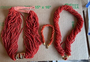 Vintage multi strand, bead, necklaces, and bracelet