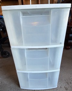 White storage three drawer