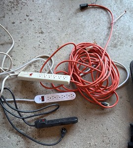 3 surge  protectors, and extension cord