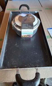 Nonstick griddle and new pack of stainless steel lunchbox with seal tight lid