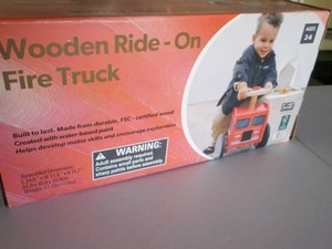 Wooden Ride-On Fire Truck