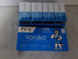 8 Voniko 9V Ultra Alkaline Batteries