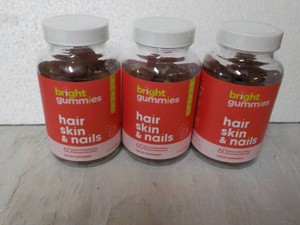 3 Bottles Bright Gummies for Hair Skin and Nails Dietary Supplements