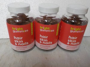 3 Bottles Bright Gummies for Hair Skin and Nails Dietary Supplements