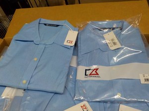 8 Blue Long Sleeved Cutter and Buck Shirts- variety of sizes