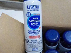 12 cans Zyrtec Hand Sanitizer Spray