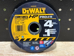 5 Pack Dewalt 4 12 x .045 x 78 High Performance Steel & Stainless Cut of Wheels