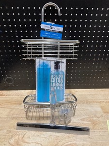 Stainless Steel Shower Caddy & Squeegee with Suction Cup